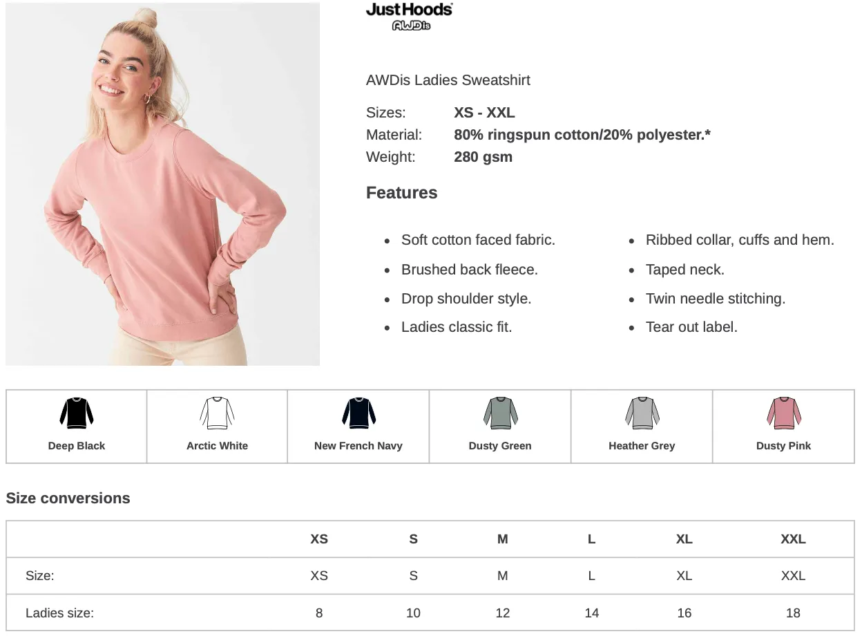 Too cute to spook  Ladies Sweatshirt