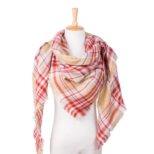 Top quality Winter Scarf Plaid Scarf Designer Unisex Acrylic Basic Shawls Women's Scarves hot sale VS051