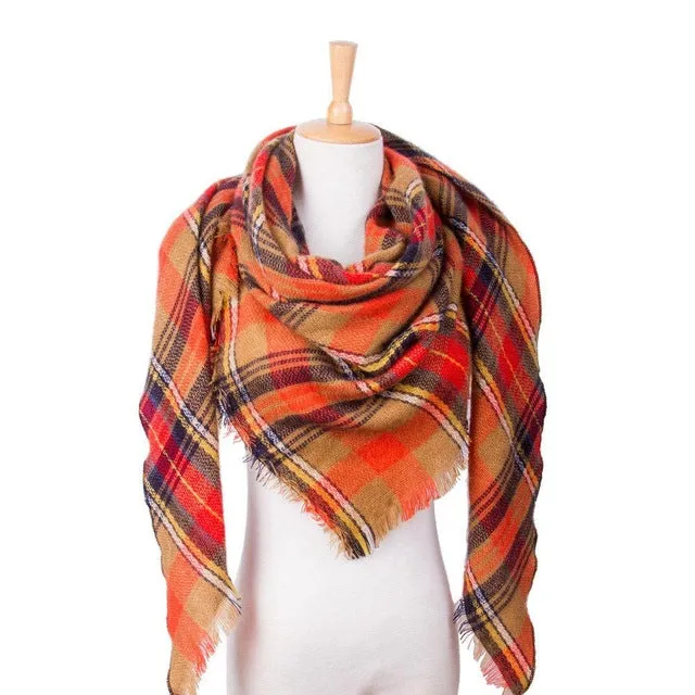 Top quality Winter Scarf Plaid Scarf Designer Unisex Acrylic Basic Shawls Women's Scarves hot sale VS051