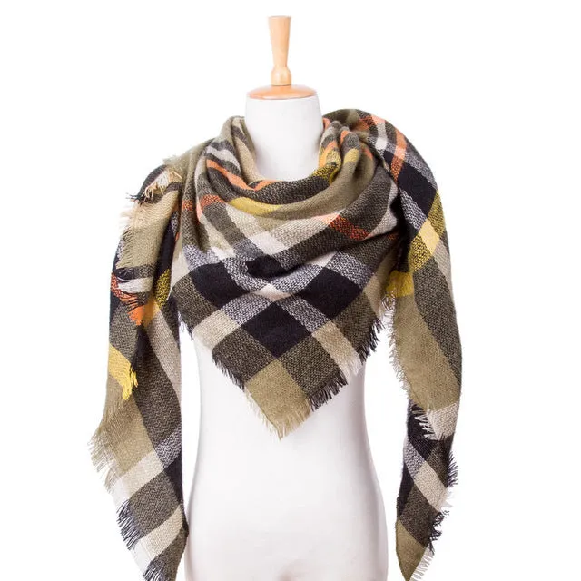 Top quality Winter Scarf Plaid Scarf Designer Unisex Acrylic Basic Shawls Women's Scarves hot sale VS051