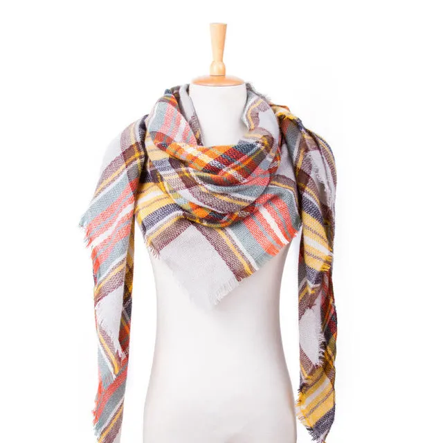 Top quality Winter Scarf Plaid Scarf Designer Unisex Acrylic Basic Shawls Women's Scarves hot sale VS051