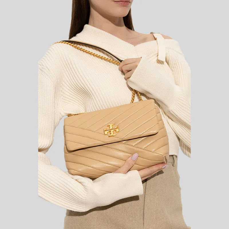 TORY BURCH Kira Small Chevron Convertible Shoulder Bag Desert Dune RS-90452