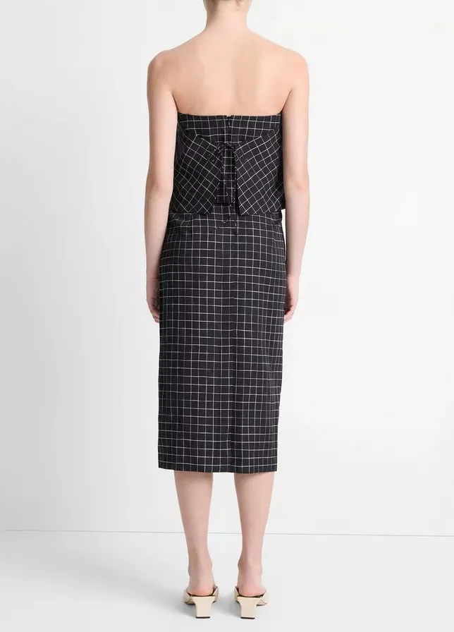 Trellis Plaid Pencil Skirt