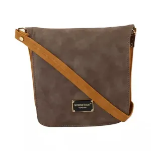 Trendy Grey Women's Sling Bag – Travel-Ready & Stylish (Brown / Beige)