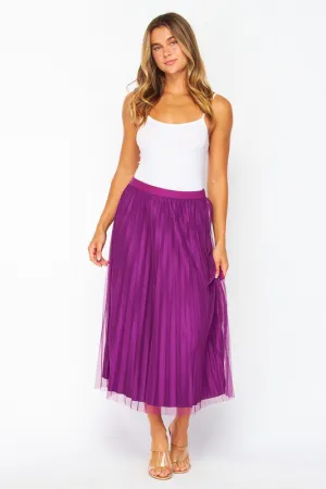 Tulle Double-layered Pleated Skirt