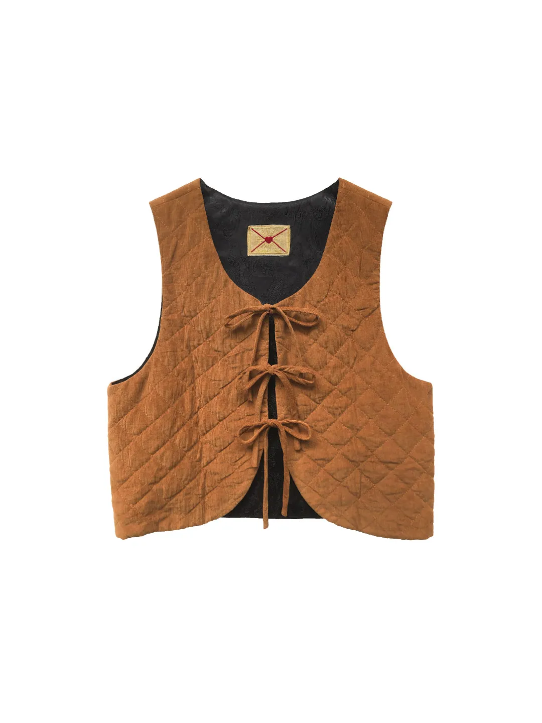 Unlogical Poem Quilted Cotton corduroy Red/Yellow/Black Vest