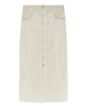 Vandy Denim Skirt in Ecru