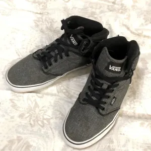 𝅺VANS Atwood Hi Off the Wall Grey Black Hi Top Sneakers Skate Shoes size 8