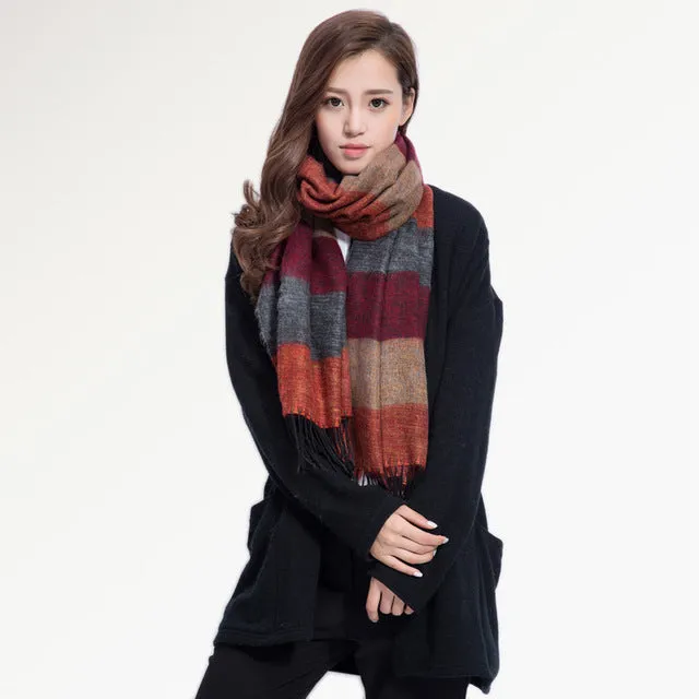 [VIANOSI] Fashion Brand Winter Scarf Women Designer Pashmina Shawls and Scarves Soft Foulard Bufandas VS063