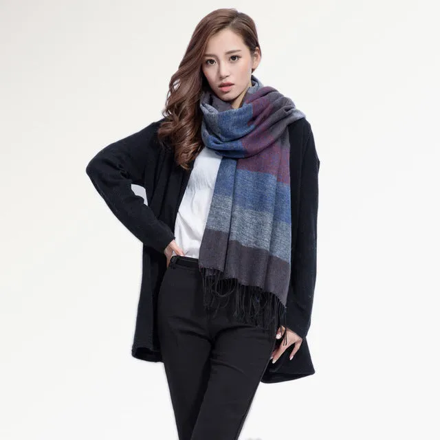 [VIANOSI] Fashion Brand Winter Scarf Women Designer Pashmina Shawls and Scarves Soft Foulard Bufandas VS063