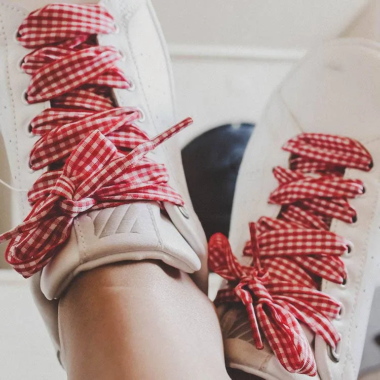 Vichy pattern laces - Red
