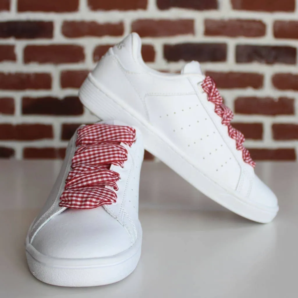 Vichy pattern laces - Red