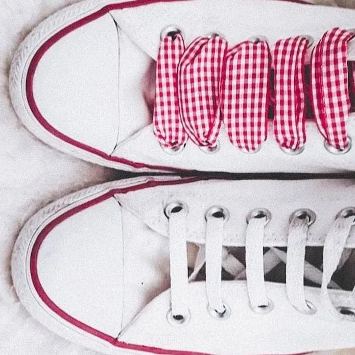 Vichy pattern laces - Red