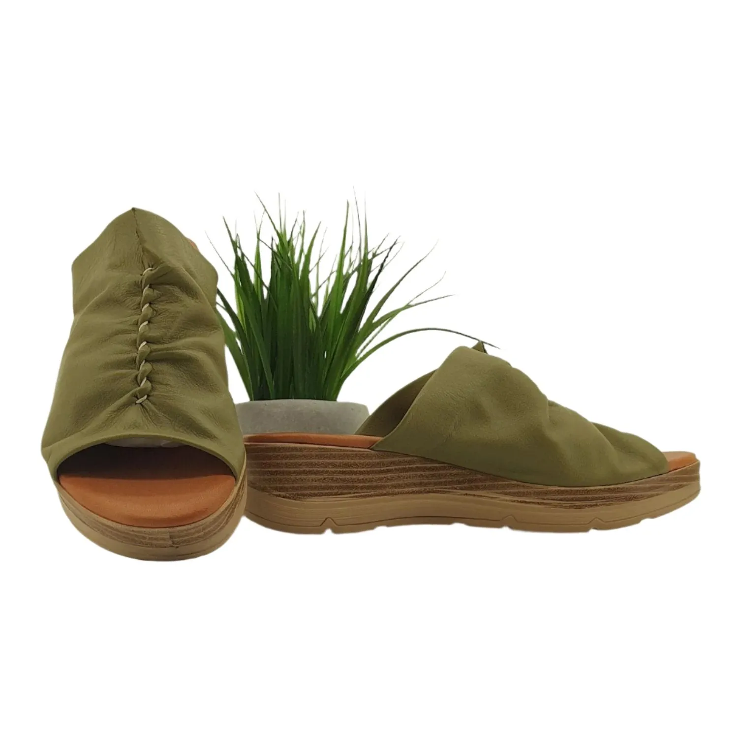 Vienna Heeled Slide - Light Green - MG2