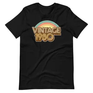 Vintage 1980 Distressed Short-Sleeve Unisex T-Shirt