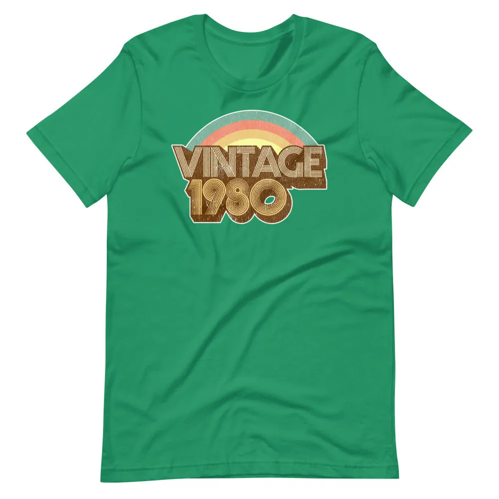 Vintage 1980 Distressed Short-Sleeve Unisex T-Shirt