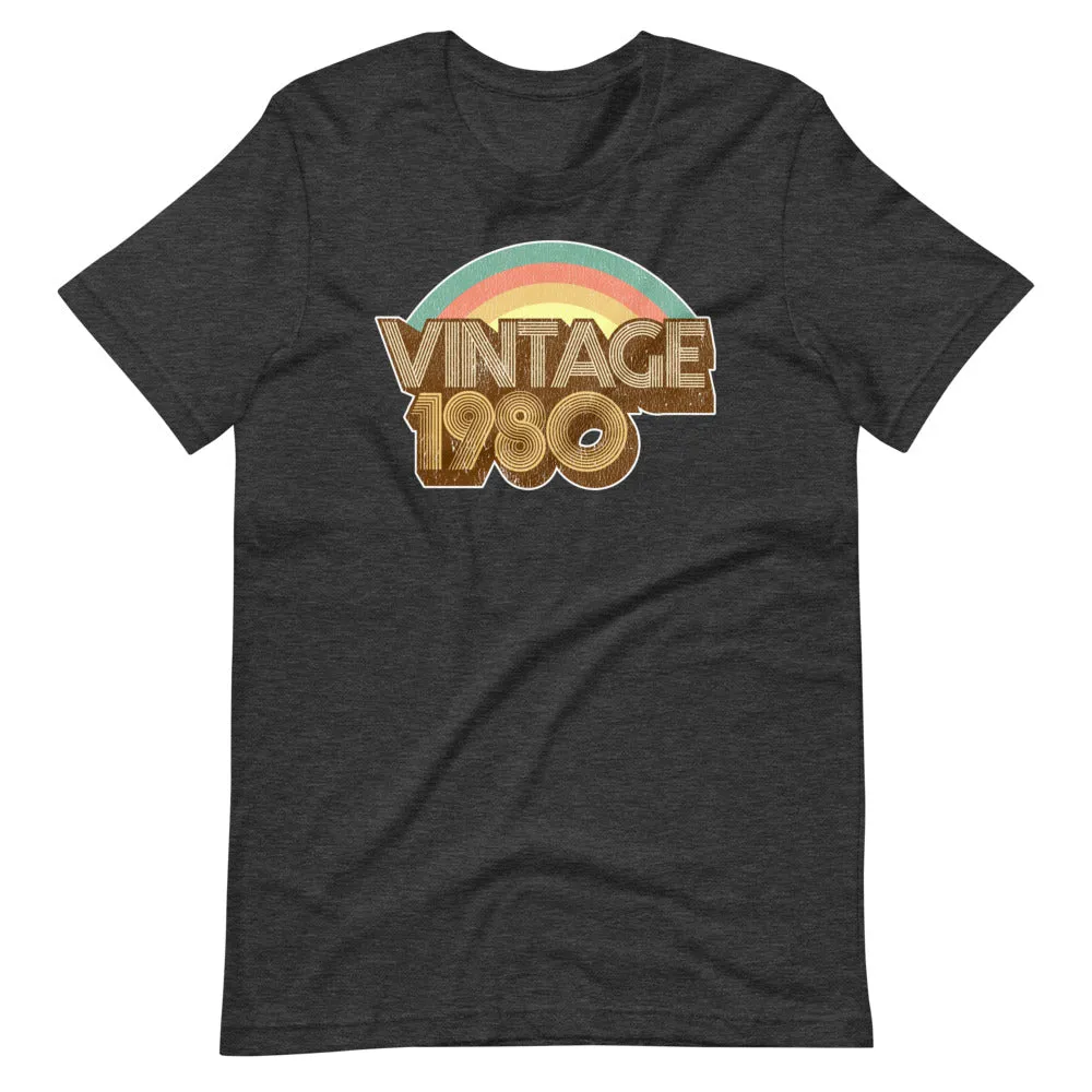 Vintage 1980 Distressed Short-Sleeve Unisex T-Shirt