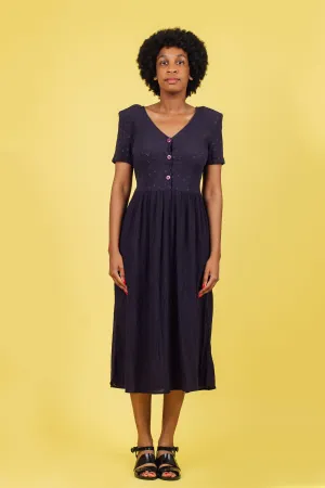 Vintage 90's Blue Cottagecore Dress | S
