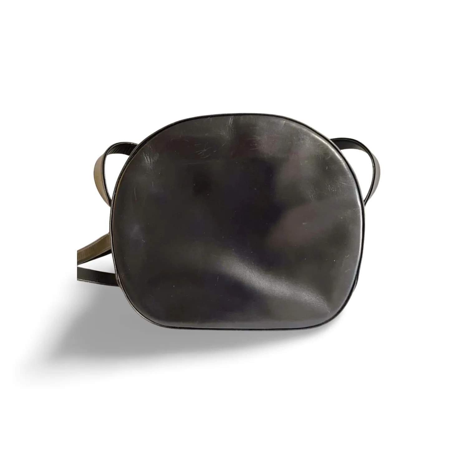 Vintage Cartier navy oval shape shoulder bag with blue stone and golden frame flap. Classic purse from Sapphire line. 050919ac1