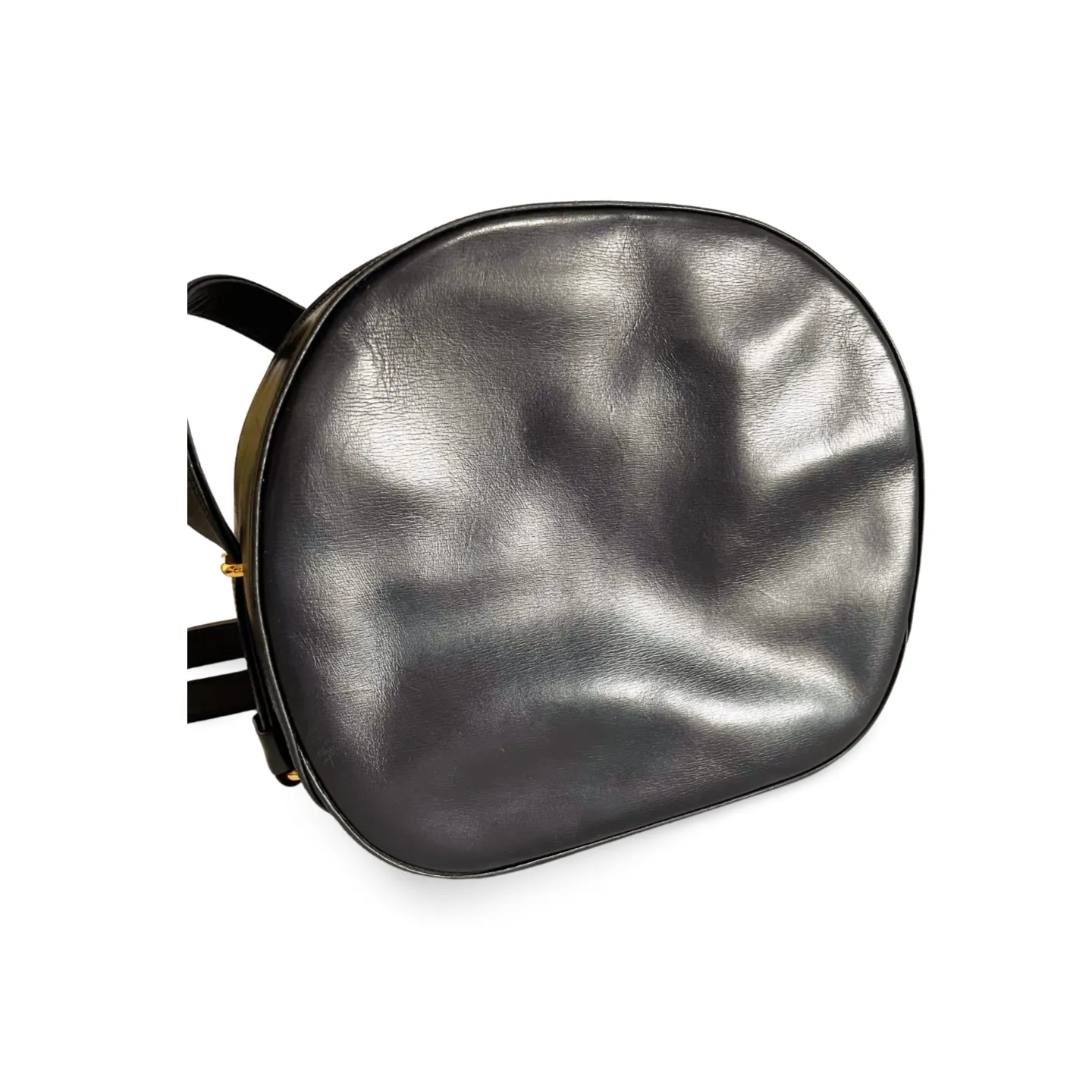 Vintage Cartier navy oval shape shoulder bag with blue stone and golden frame flap. Classic purse from Sapphire line. 050919ac1