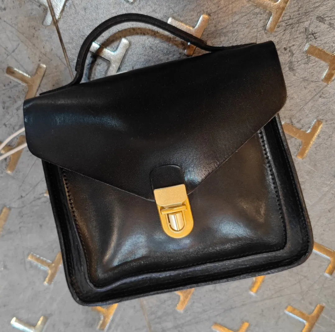 Vintage Green Leather Womens Square Satchel Shoulder Bags School Crossbody Purse for Women