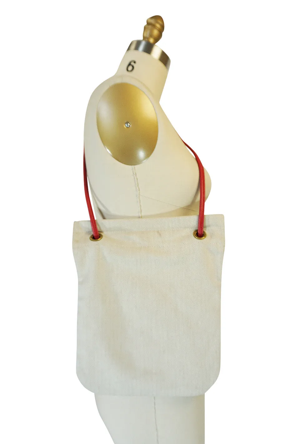 Vintage Hermes "Sellier Paris" Red PM Canvas Shoulder Bag