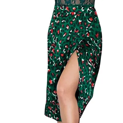 Vintage High Waist Split Wrap Women Skirts