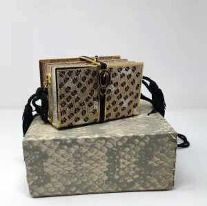 Vintage: Judith Leiber Crystal MINAUDIERE Leopard Stack of Books with Tassel