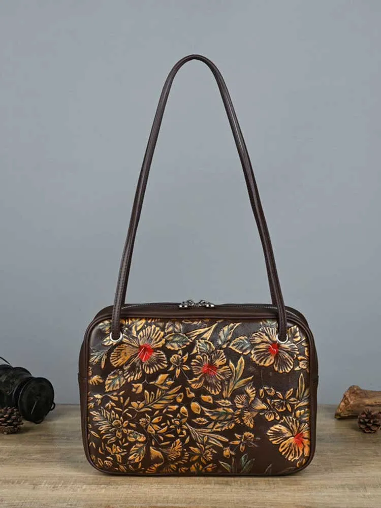 Vintage Minimalist Handmade Leather Distressed Tote Bag