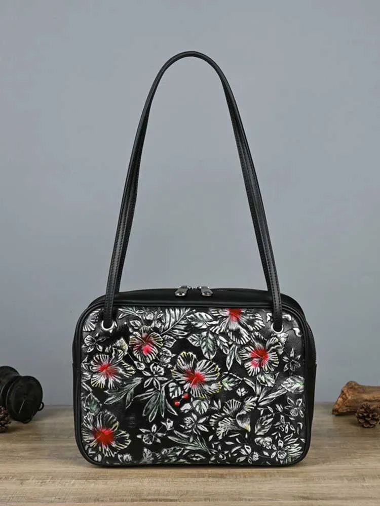 Vintage Minimalist Handmade Leather Distressed Tote Bag
