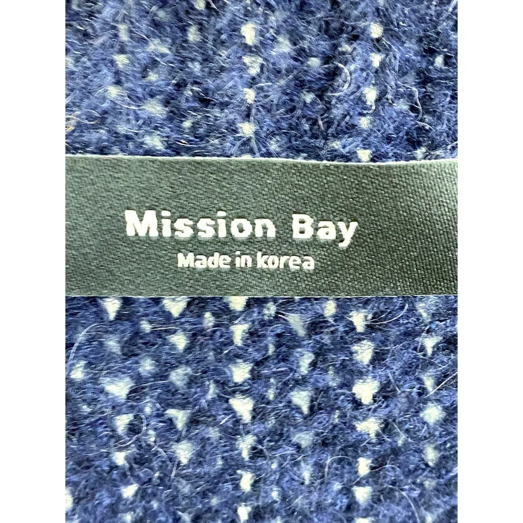 Vintage Mission Bay Korea Long Blue Orange Striped Sweater Womens S Open Knit