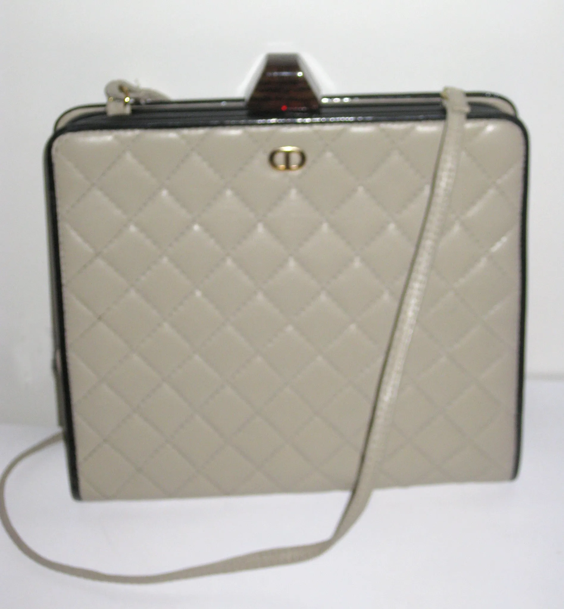 Vintage Neiman Marcus Taupe Quilted Shoulder Purse
