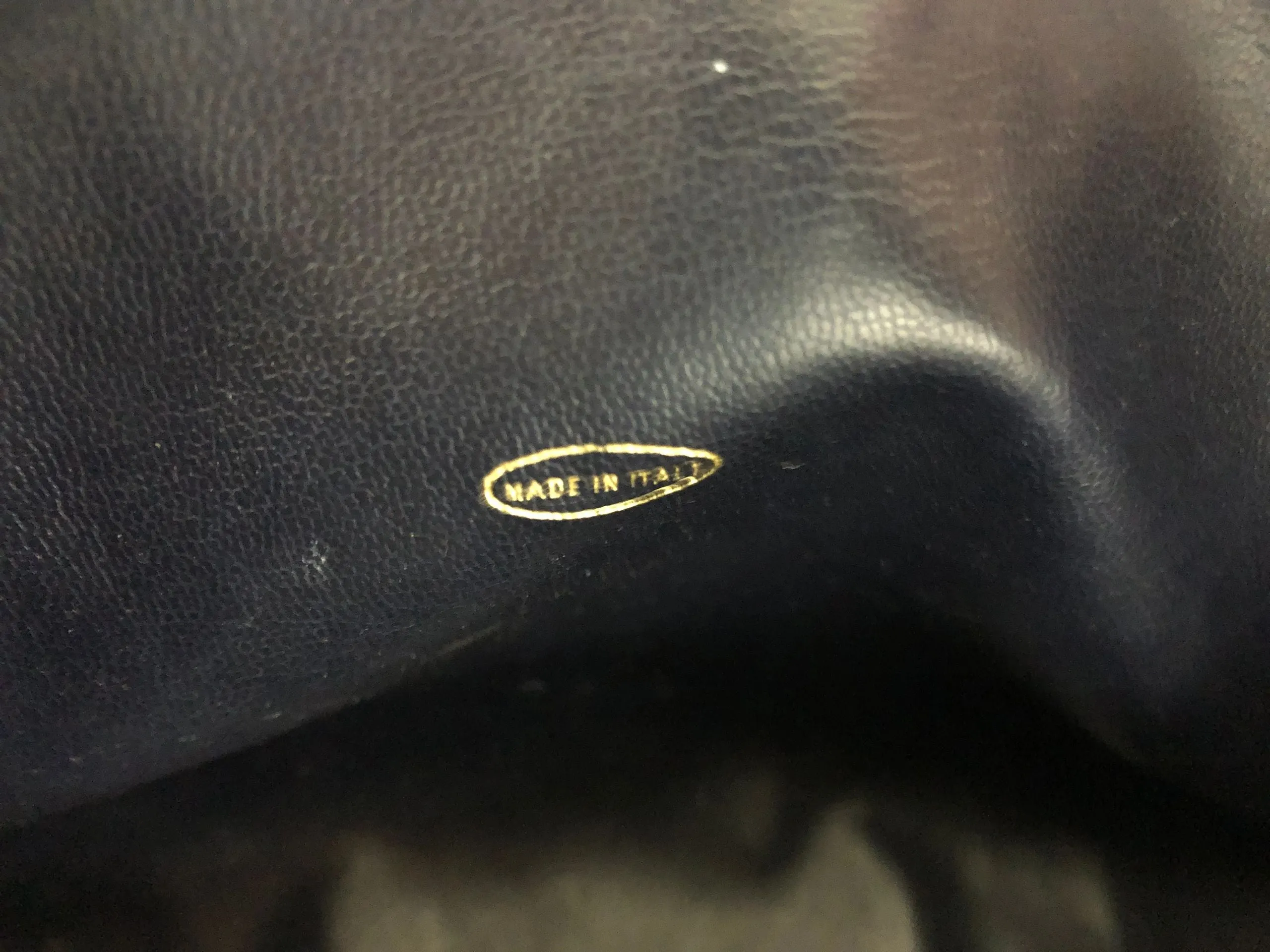 Vintage Quilted Navy Blue Shoulder Bag