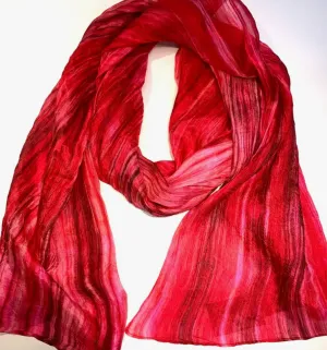 Water Color Scarf - Red Hibiscus