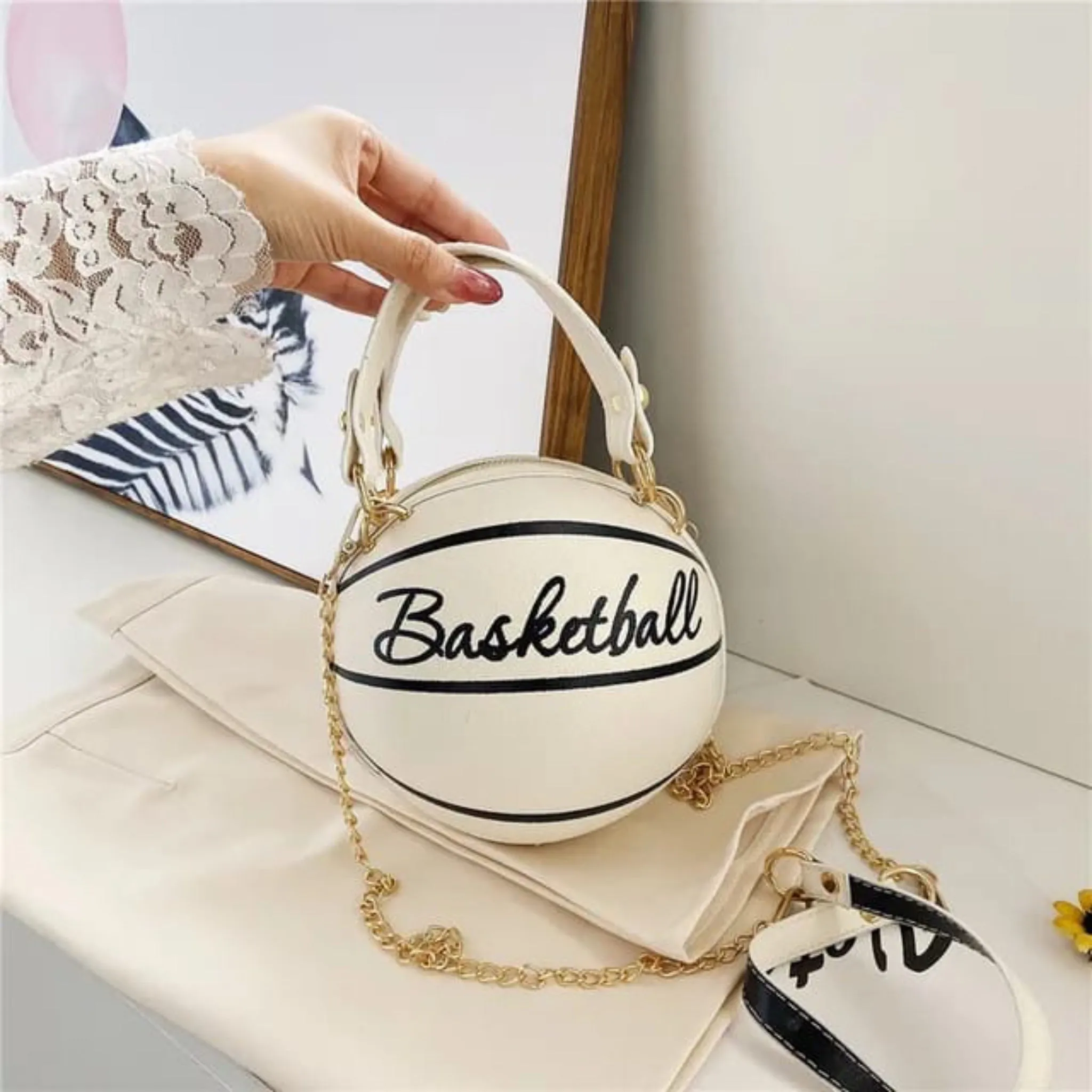 White Basketball Sling Bag