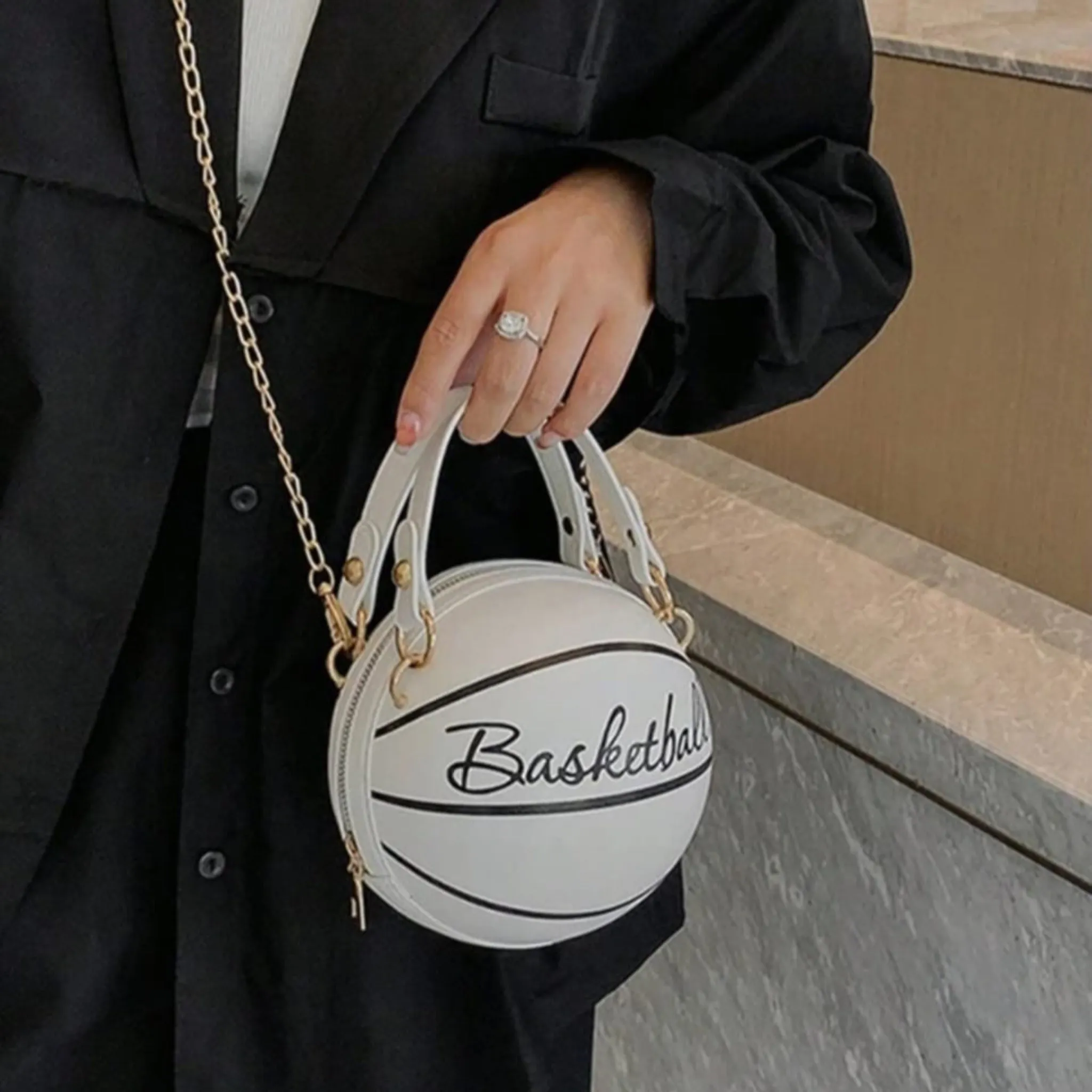 White Basketball Sling Bag