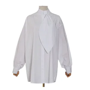 White Bell Cuff  Oversized Long Sleeve Shirt