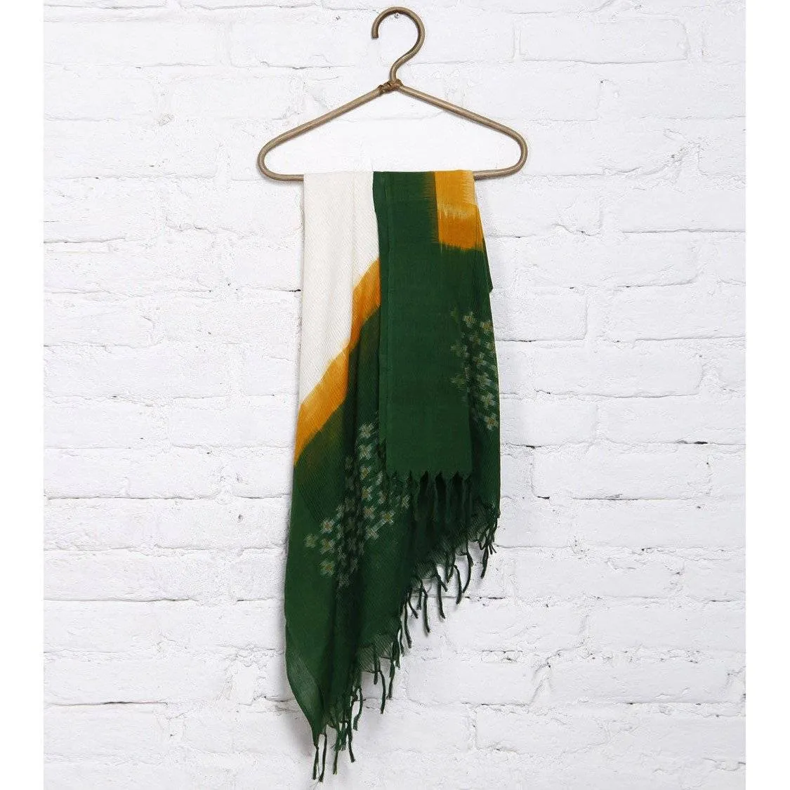 White Ikat Orissa Cotton Dupatta