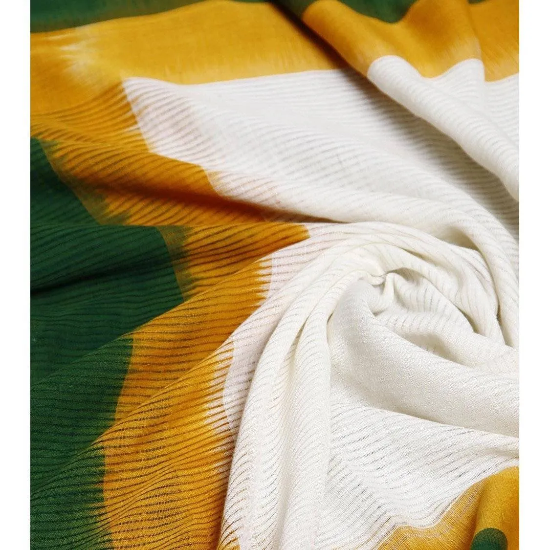 White Ikat Orissa Cotton Dupatta