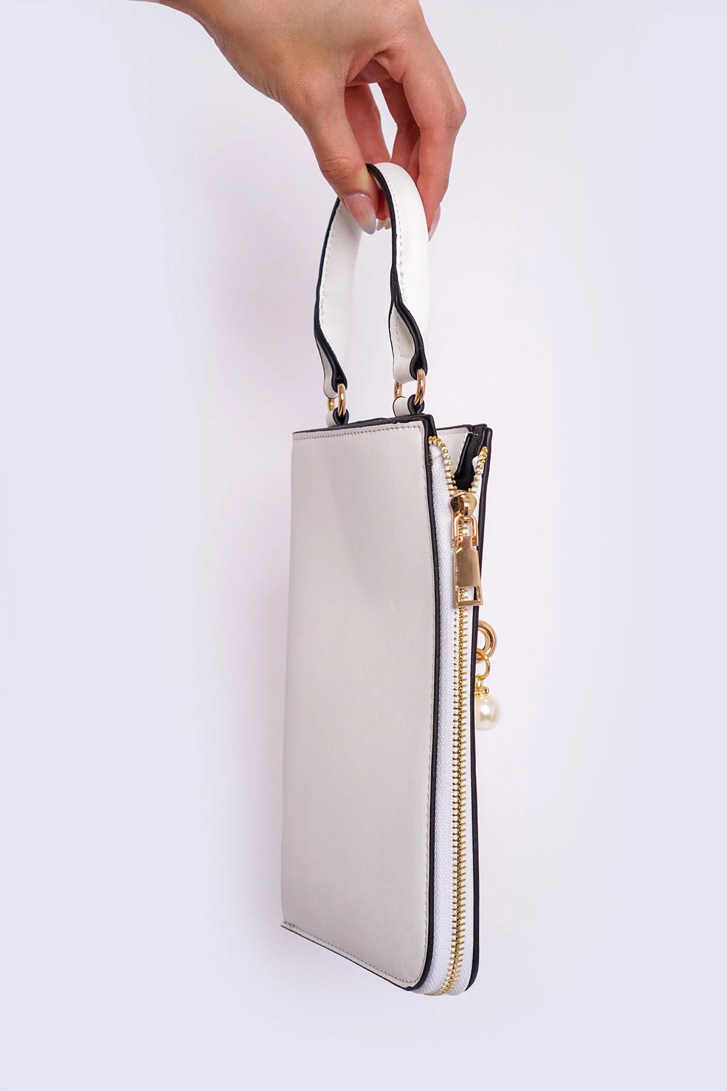 White Sunglasses Lady Earrings Convertible Clutch