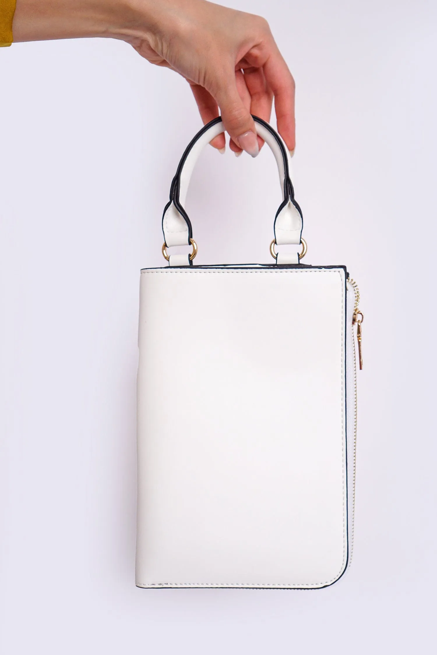 White Sunglasses Lady Earrings Convertible Clutch