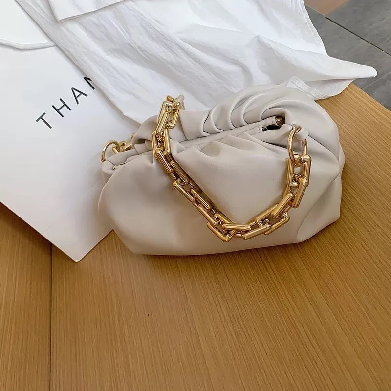 White Zinnia Chain Sling Bag