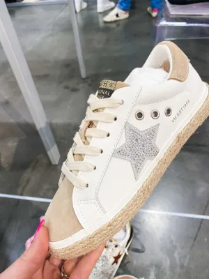 White/Camel Wicker Look - Vintage Havana Sneakers