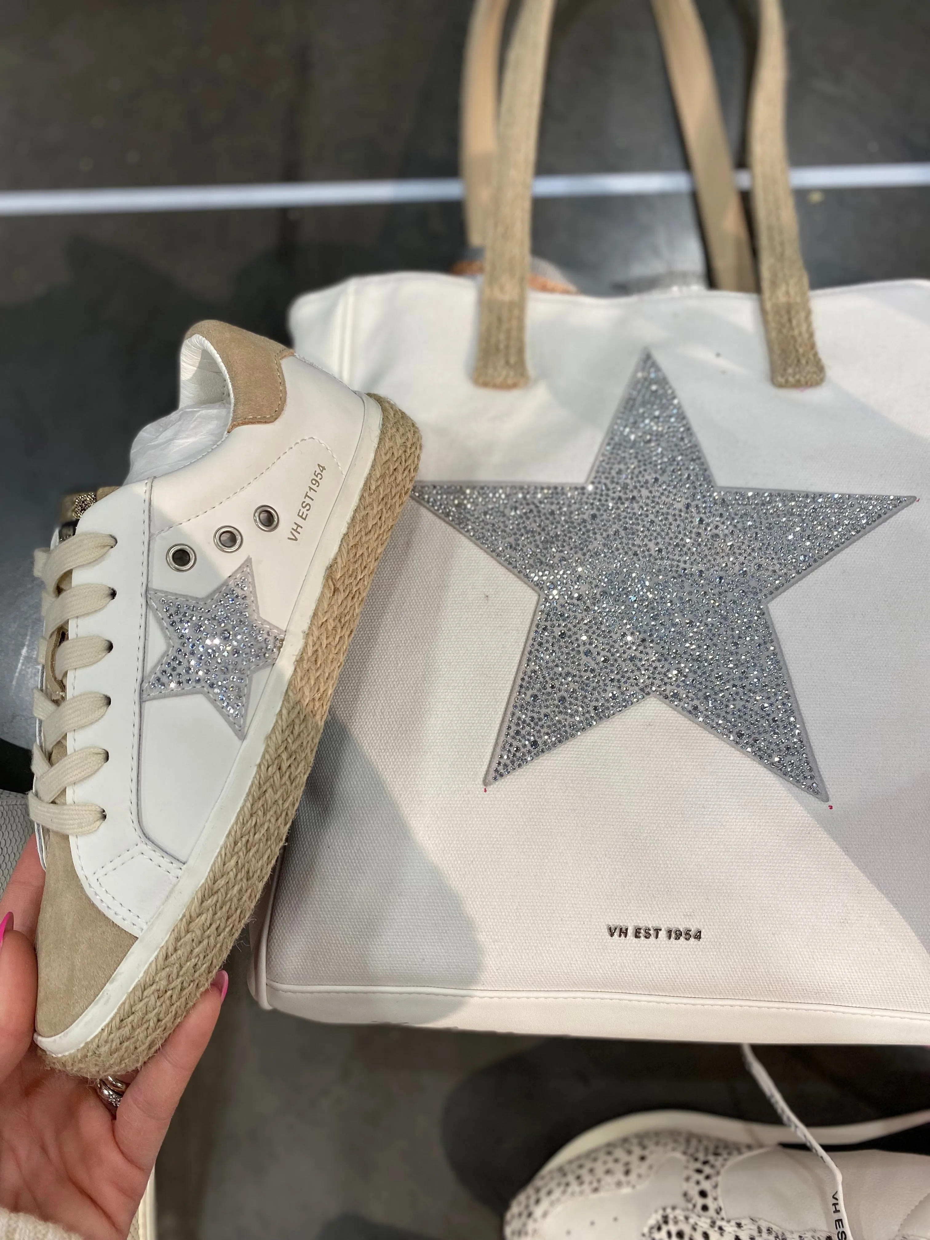 White/Camel Wicker Look - Vintage Havana Sneakers