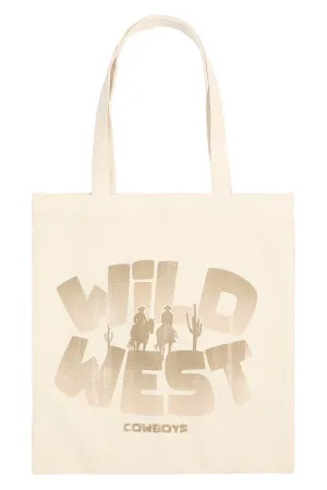 WILD WEST COWBOYS MINIMALIST PRINT TOTE BAG