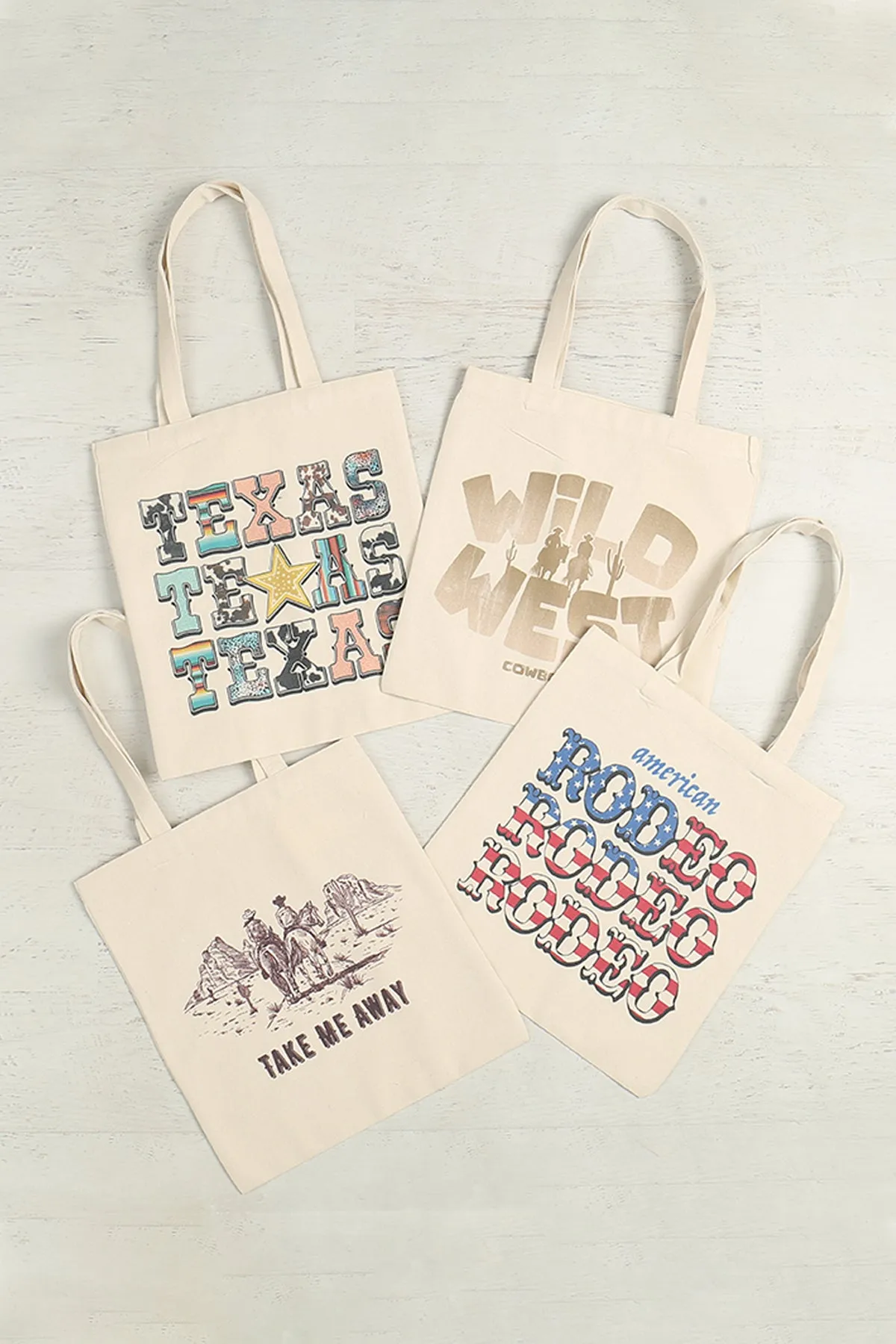 WILD WEST COWBOYS MINIMALIST PRINT TOTE BAG