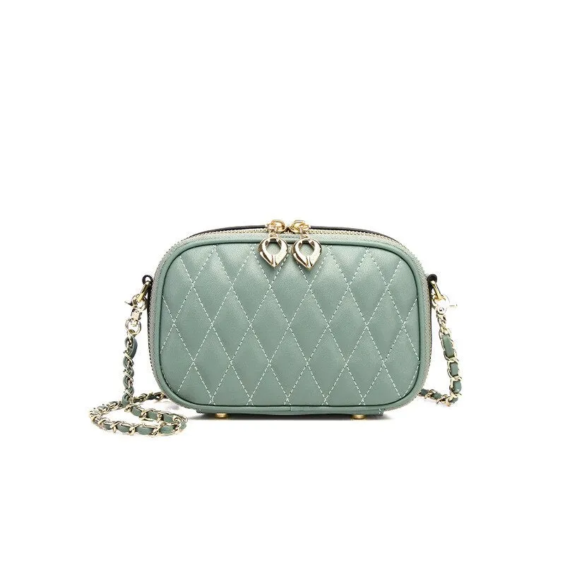 Women  Chain Plaid Camera Shoulder Bags