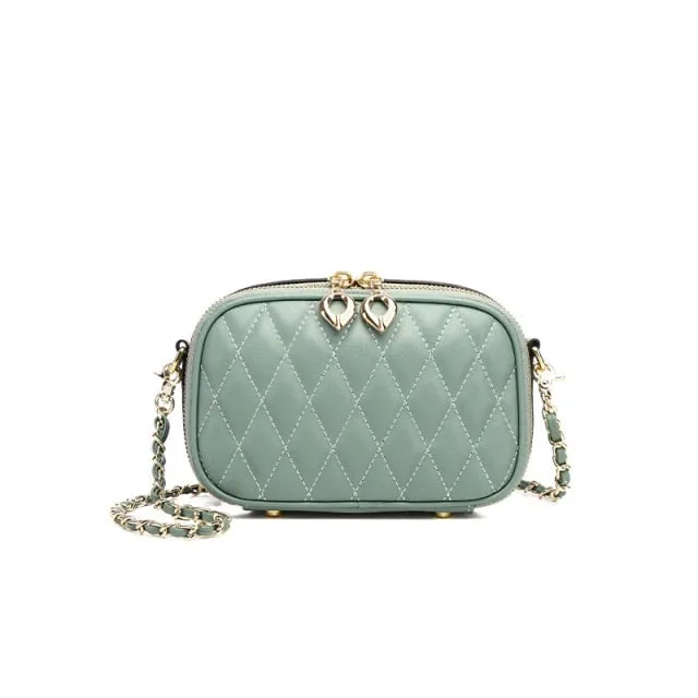 Women  Chain Plaid Camera Shoulder Bags