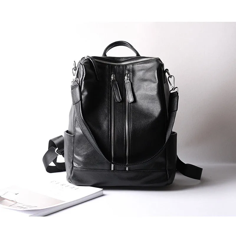 Women Leather Shoulder Bag, Convertible Backpack, Full Grain Leather Backpack Purse