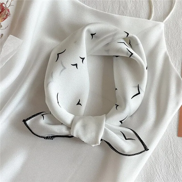 Women Small Satin Scarf Foulard Handkerchief Bandana Neck Hair Tie Scarves Shawls